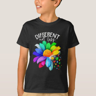 Colour Flower Different Not Less Autism Awareness T-Shirt