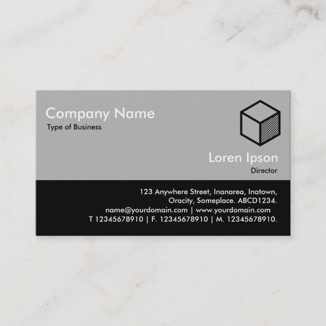 Colour Footer - 30pc Grey and Black Business Card (Front)