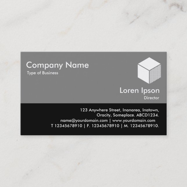 Colour Footer - 50pc Grey and Black Business Card (Front)