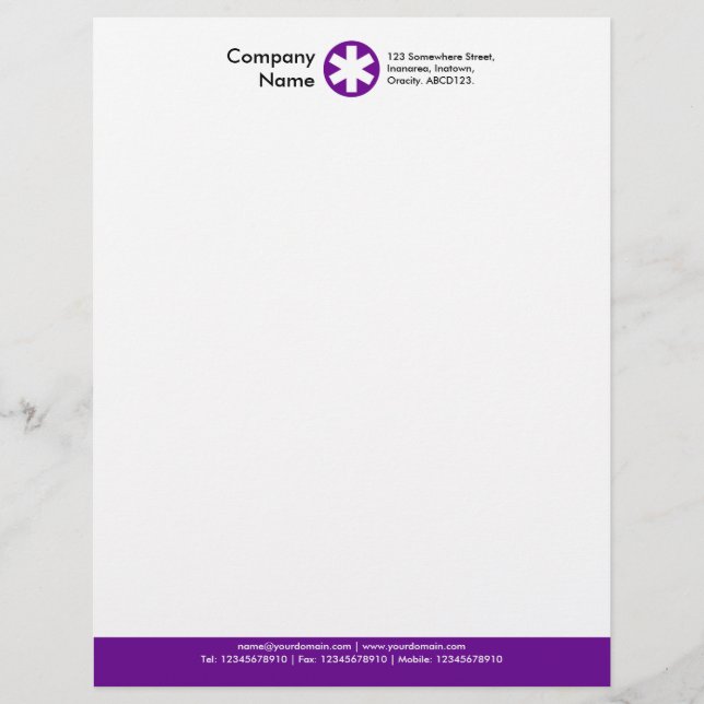 Colour Footer (Asterisk Logo) - Purple Letterhead (Front)