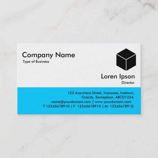 Colour Footer - Blue 00CCFF Business Card (Front)