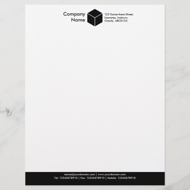 Colour Footer (Cube) - Black Letterhead (Front)