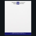 Colour Footer - Dark Blue Letterhead<br><div class="desc">A Business letterhead template design with a colour footer. The colour of the footer area can also be changed. Company name, Logo and address at the top with email, web and telephone details in the footer. The Logo used in this example is taken from one of Zazzle's useful picture fonts...</div>