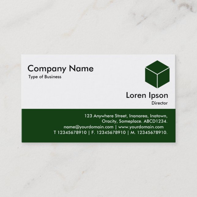 Colour Footer - Dark Green Business Card (Front)