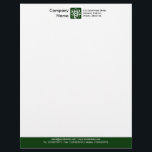 Colour Footer - Dark Green Letterhead<br><div class="desc">A Business letterhead template design with a colour footer. The colour of the footer area can also be changed. Company name, Logo and address at the top with email, web and telephone details in the footer. The Logo used in this example is taken from one of Zazzle's useful picture fonts...</div>