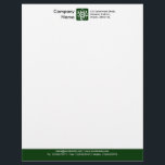 Colour Footer - Dark Green Letterhead<br><div class="desc">A Business letterhead template design with a colour footer. The colour of the footer area can also be changed. Company name, Logo and address at the top with email, web and telephone details in the footer. The Logo used in this example is taken from one of Zazzle's useful picture fonts...</div>