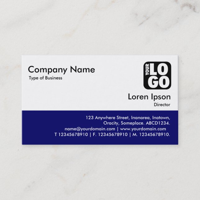 Colour Footer - Deep Navy Business Card (Front)