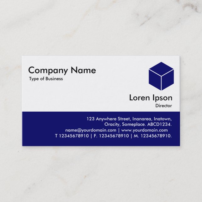 Colour Footer - Deep Navy Business Card (Front)