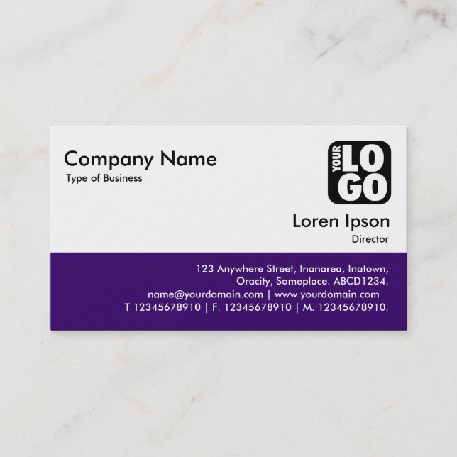 Colour Footer - Deep Purple Business Card (Front)