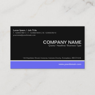 Colour Footer - Electric Blue with Black Business Card