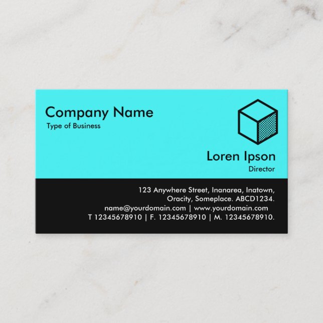 Colour Footer - Ice Blue and Black Business Card (Front)