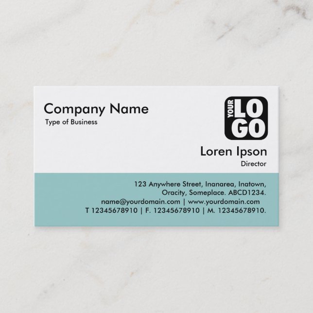 Colour Footer - Lt Blue Green Business Card (Front)