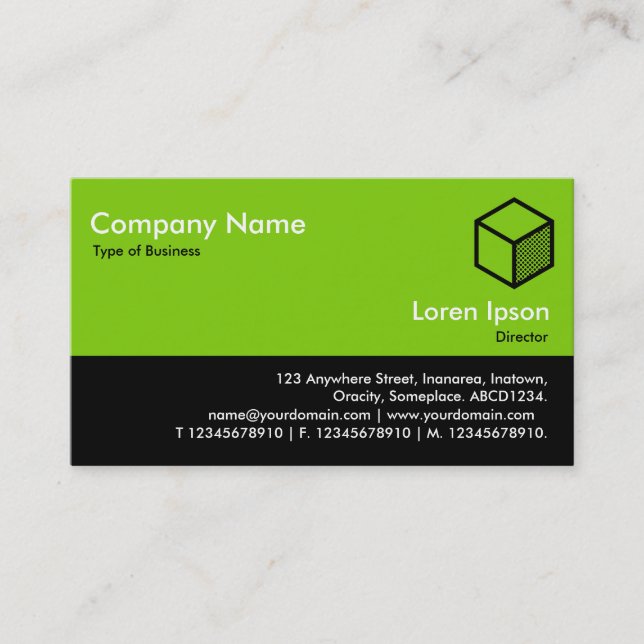 Colour Footer - Martian Green and Black Business Card (Front)