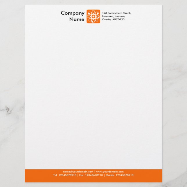 Colour Footer - Orange Letterhead (Front)
