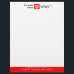 Colour Footer - Red Letterhead<br><div class="desc">A Business letterhead template design with a colour footer. The colour of the footer area can also be changed. Company name, Logo and address at the top with email, web and telephone details in the footer. The Logo used in this example is taken from one of Zazzle's useful picture fonts...</div>