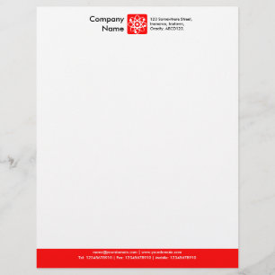Colour Footer - Red Letterhead