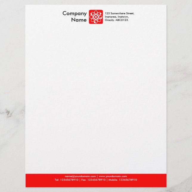 Colour Footer - Red Letterhead (Front)