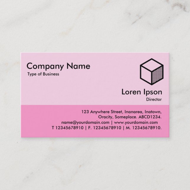 Colour Footer - Shades of Pink Business Card (Front)