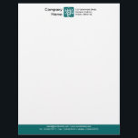 Colour Footer - Teal Letterhead<br><div class="desc">A Business letterhead template design with a colour footer. The colour of the footer area can also be changed. Company name, Logo and address at the top with email, web and telephone details in the footer. The Logo used in this example is taken from one of Zazzle's useful picture fonts...</div>
