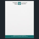 Colour Footer - Teal Letterhead<br><div class="desc">A Business letterhead template design with a colour footer. The colour of the footer area can also be changed. Company name, Logo and address at the top with email, web and telephone details in the footer. The Logo used in this example is taken from one of Zazzle's useful picture fonts...</div>