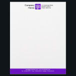 Colour Footer - Violet Letterhead<br><div class="desc">A Business letterhead template design with a colour footer. The colour of the footer area can also be changed. Company name, Logo and address at the top with email, web and telephone details in the footer. The Logo used in this example is taken from one of Zazzle's useful picture fonts...</div>