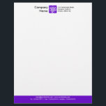 Colour Footer - Violet Letterhead<br><div class="desc">A Business letterhead template design with a colour footer. The colour of the footer area can also be changed. Company name, Logo and address at the top with email, web and telephone details in the footer. The Logo used in this example is taken from one of Zazzle's useful picture fonts...</div>