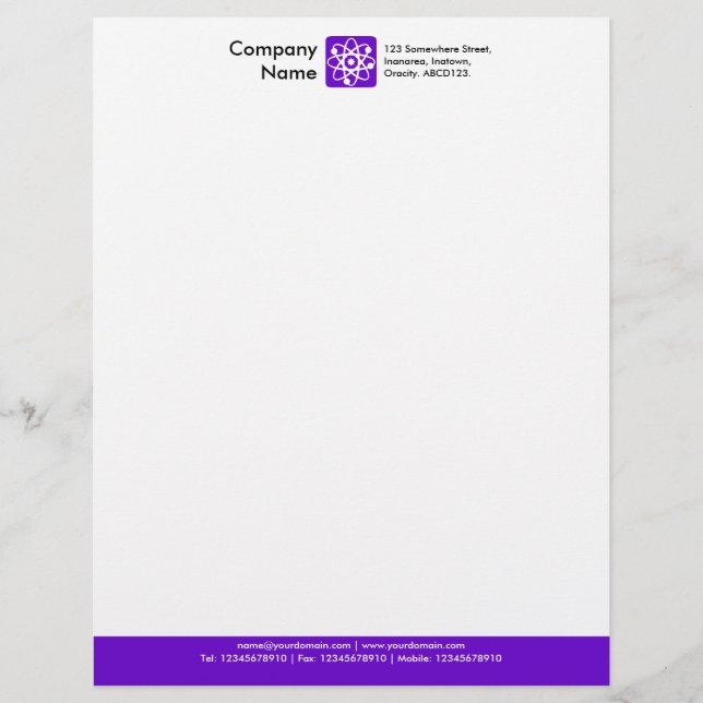 Colour Footer - Violet Letterhead (Front)