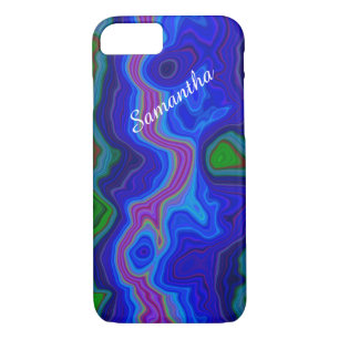 Colour Frenzy Striped iPhone 7 Case with Name