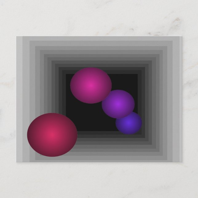 Colour Fun 3 D Optical Illusion Infinity Spheres Postcard (Front)