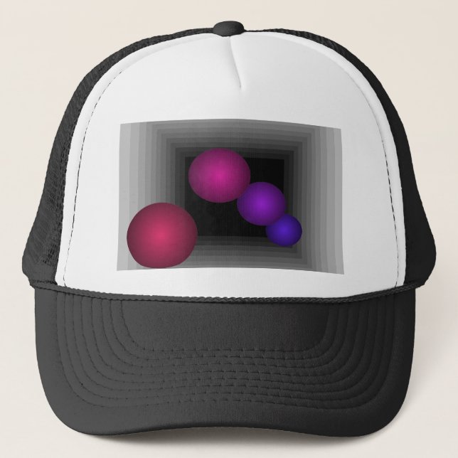 Colour Fun 3 D Optical Illusion Infinity Spheres Trucker Hat (Front)