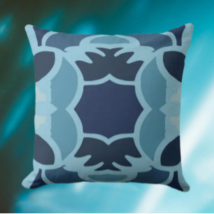 Colour Fun Collage Throw Pillow – Blue Tones