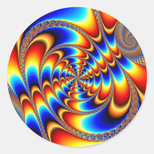 Colour Fun - Fractal Classic Round Sticker