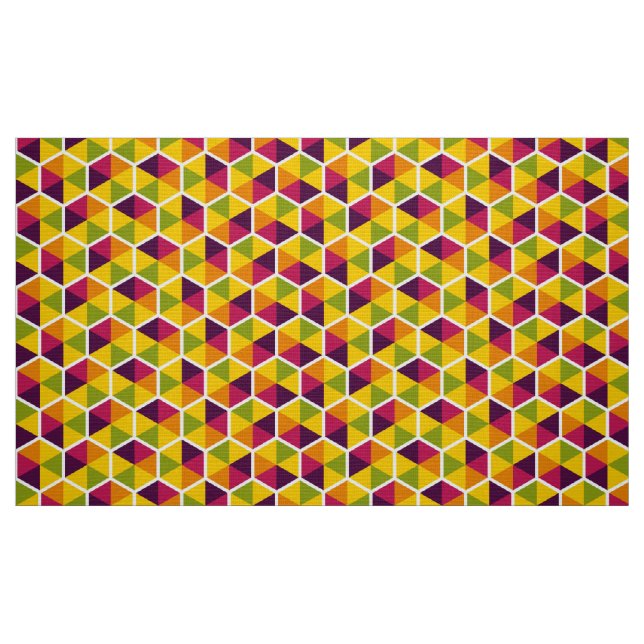 Colour Geometric Honeycomb Pattern 01 Fabric (Fat Quarter)