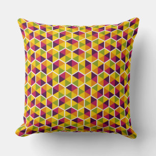 Colour Geometric Honeycomb Pattern 01 Throw Pillow