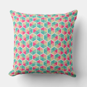 Colour Geometric Honeycomb Pattern 02 Throw Pillow