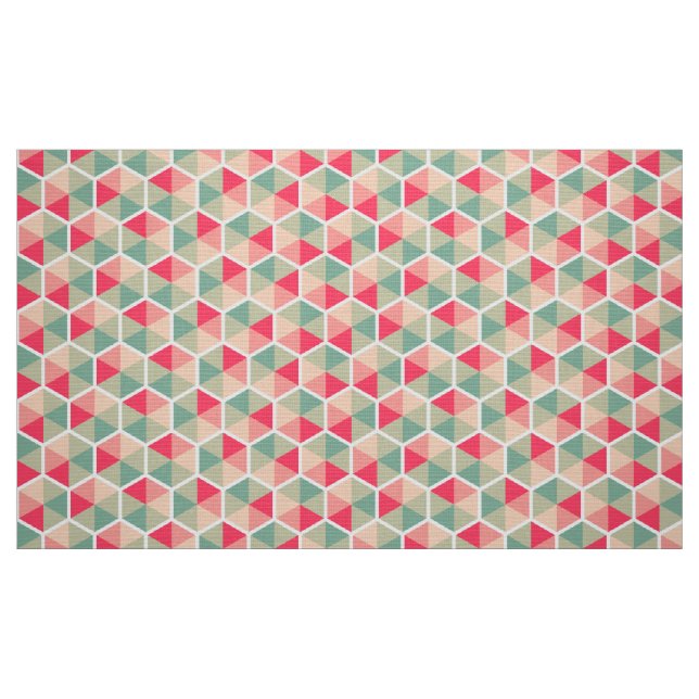 Colour Geometric Honeycomb Pattern 04 Fabric (Fat Quarter)