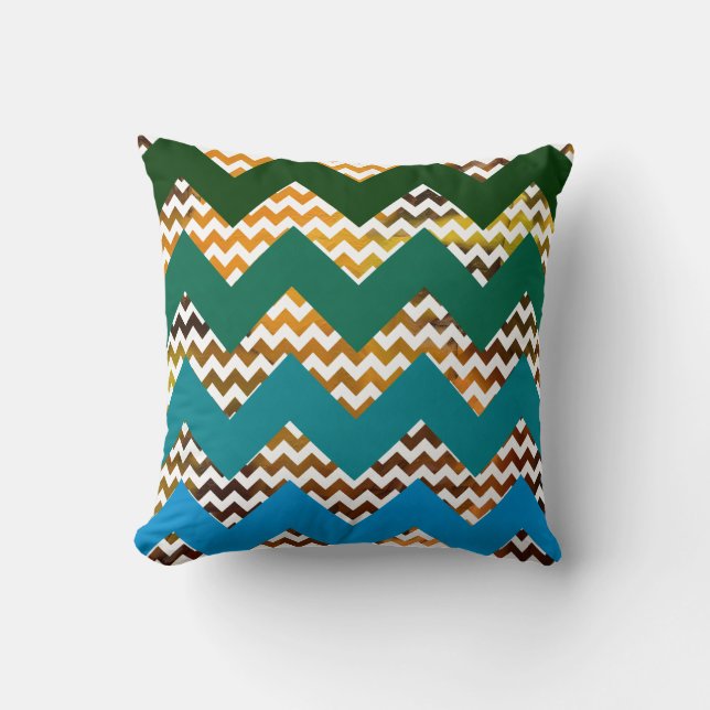colour geometrics chevron pattern throw pillow (Front)
