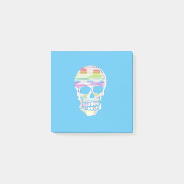  Colour Glitch Skull Post-It Notes (Front)