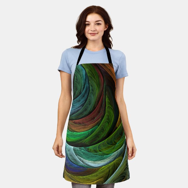 Colour Glory Modern Abstract Art Pattern Elegant Apron (Worn)
