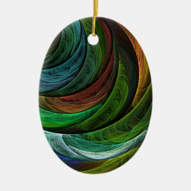 Colour Glory Modern Abstract Art Pattern Elegant Ceramic Ornament (Front)