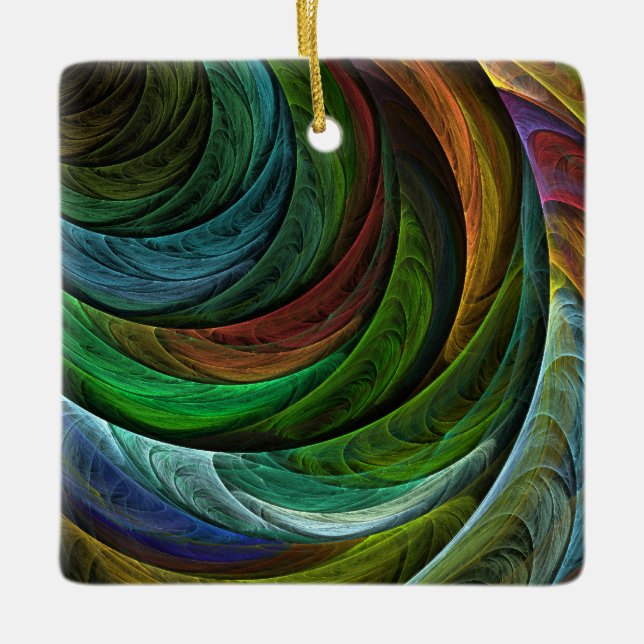 Colour Glory Modern Abstract Art Pattern Elegant Ceramic Ornament (Front)