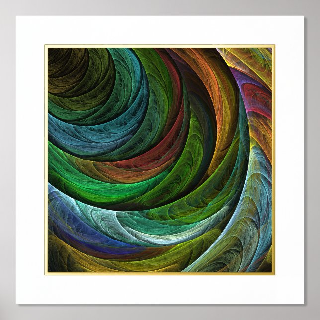 Colour Glory Modern Abstract Art Pattern Elegant Foil Prints (Front)