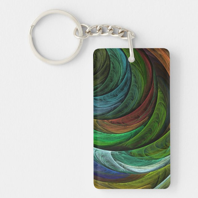 Colour Glory Modern Abstract Art Pattern Elegant Keychain (Front)