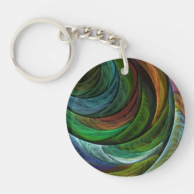 Colour Glory Modern Abstract Art Pattern Elegant Keychain (Front)