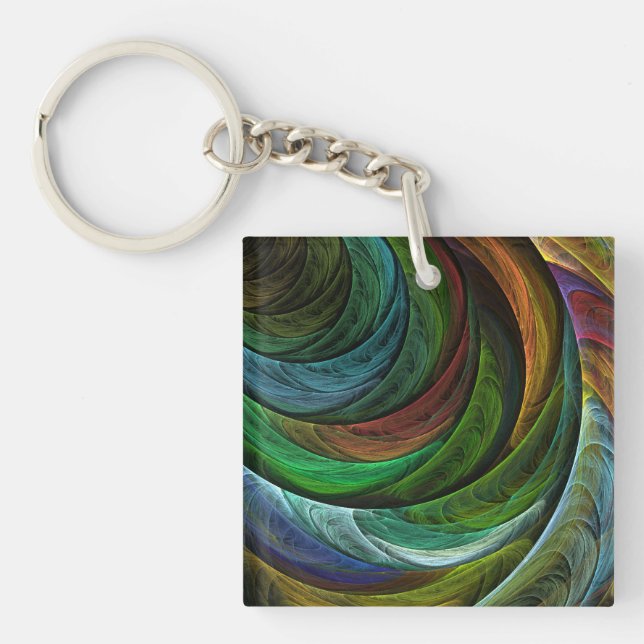 Colour Glory Modern Abstract Art Pattern Elegant Keychain (Front)