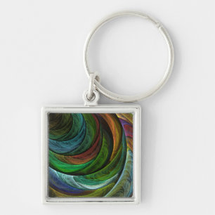 Colour Glory Modern Abstract Art Pattern Elegant Keychain