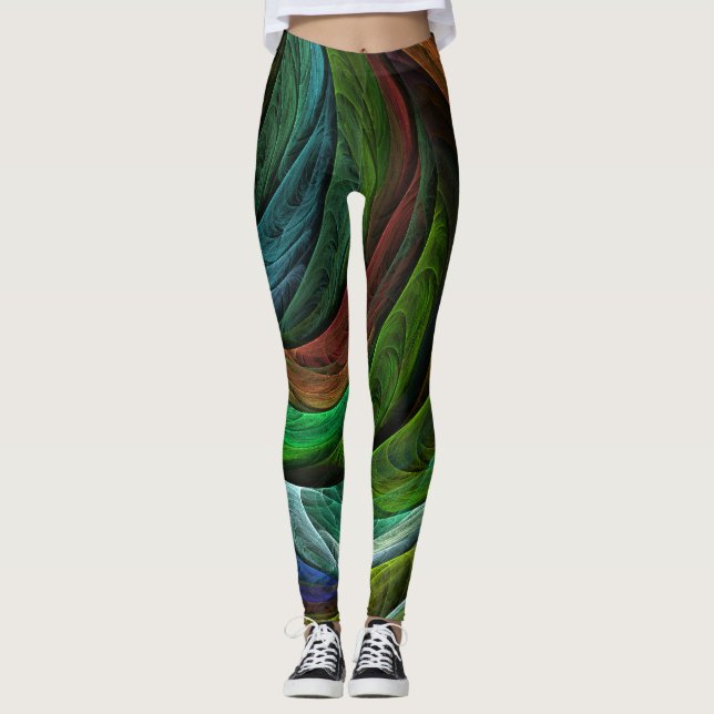 Colour Glory Modern Abstract Art Pattern Elegant Leggings (Front)