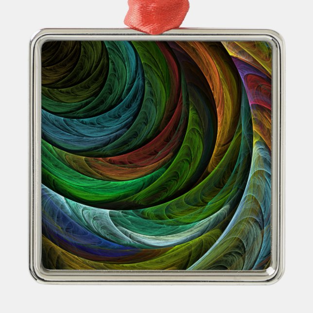 Colour Glory Modern Abstract Art Pattern Elegant Metal Ornament (Front)