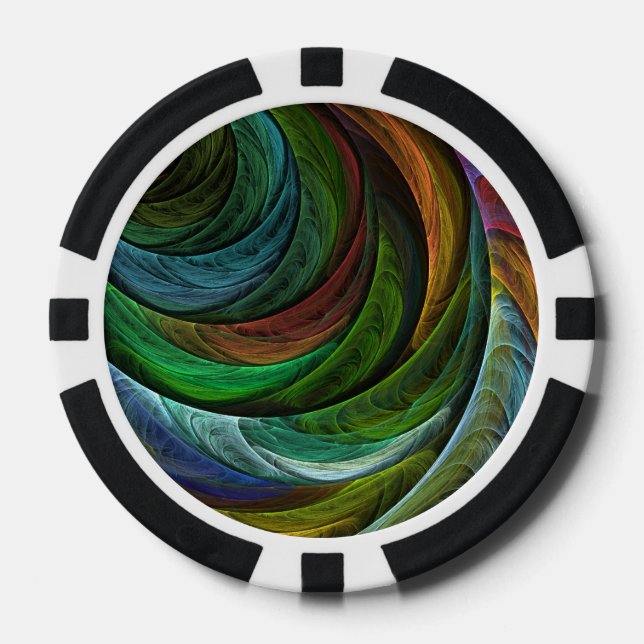 Colour Glory Modern Abstract Art Pattern Elegant Poker Chips (Front)