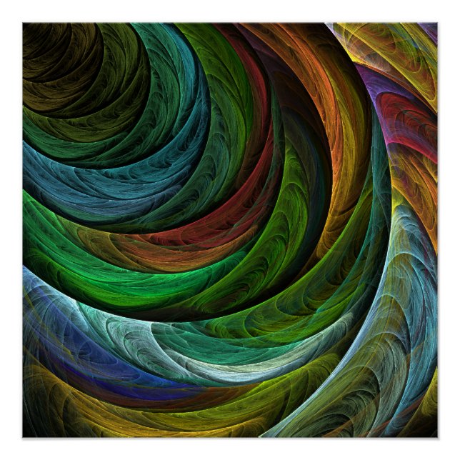 Colour Glory Modern Abstract Art Pattern Elegant Poster (Front)